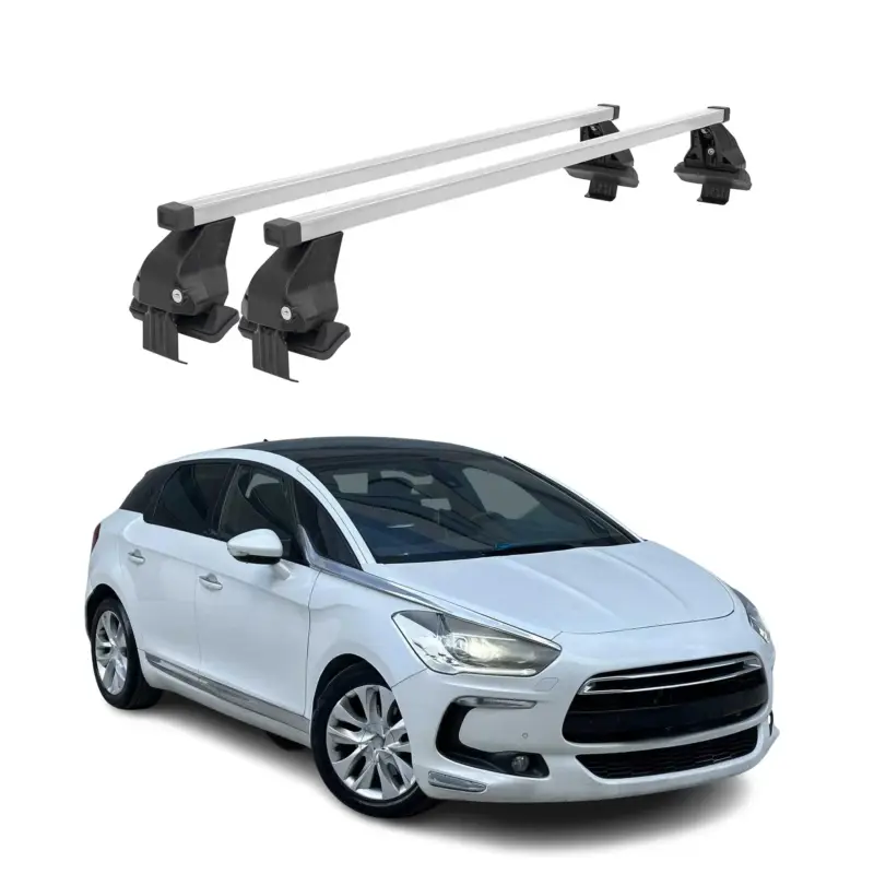 Highlight Menabo Dachträger Grundtäger für Citroen DS5 2011-2015 50kg Stahl Silber 2 tlg