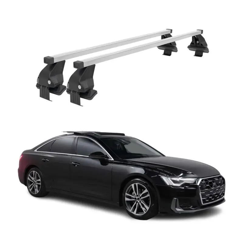 Top-Angebot Menabo Dachträger Grundtäger für Audi A6 C8 Limo 2018-2025 50kg Stahl Silber 2x