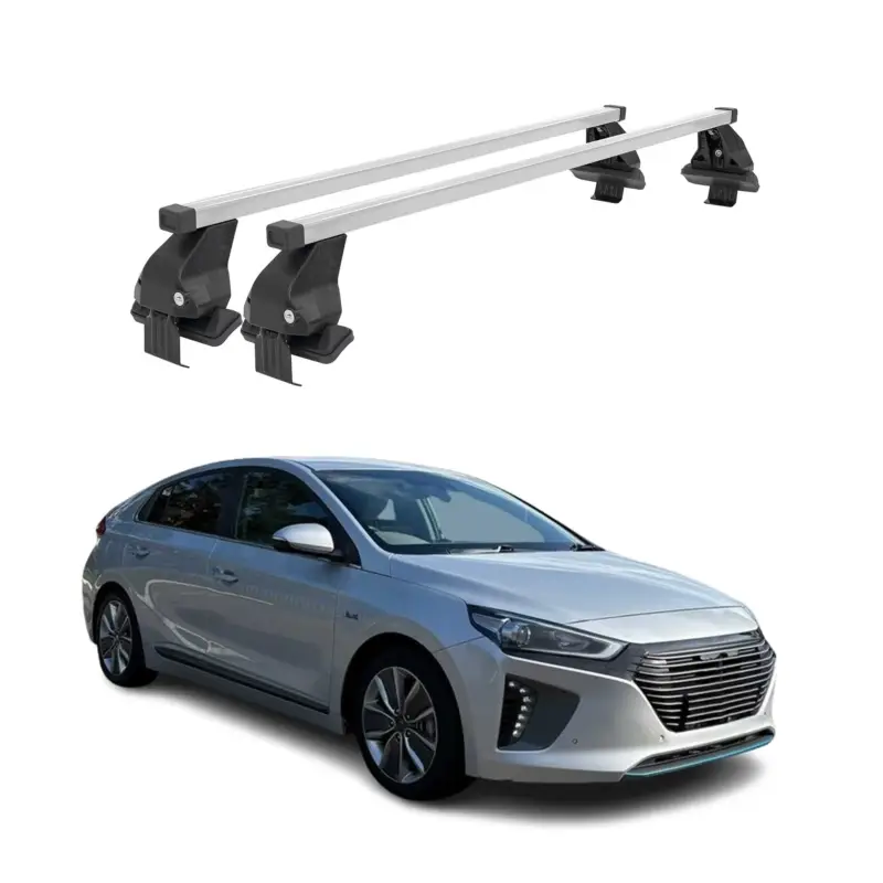 Menabo Dachträger Grundtäger für Hyundai Ioniq 2017-2022 50kg Stahl Silber 2 tlg Markenware