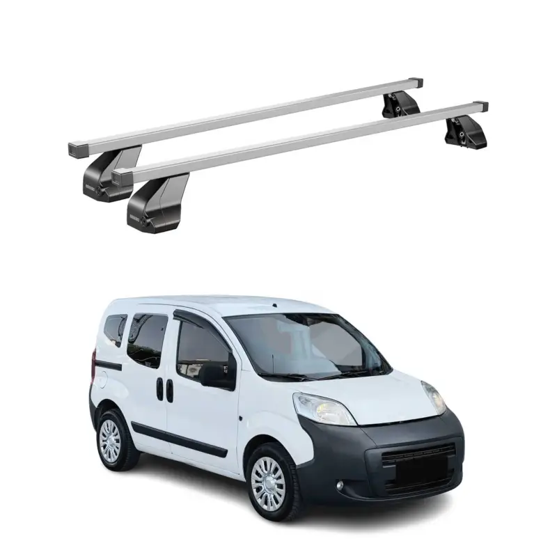 Menabo Dachträger Grundtäger für Peugeot Bipper 2007-2017 75kg Stahl Silber 2x Top-Angebot