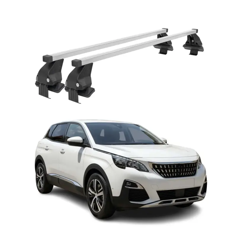 Must-Have Menabo Dachträger Grundtäger für Peugeot 3008 2016-2020 Pre-FL 50kg Stahl Silber