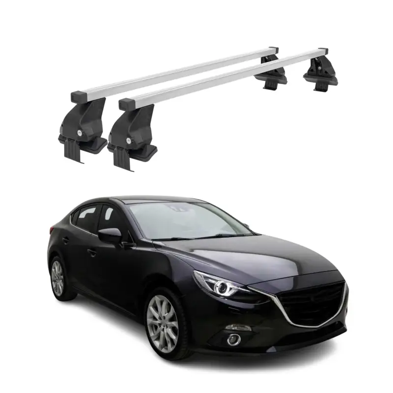 Menabo Dachträger Grundtäger für Mazda 3 BM 2013-2019 50kg Stahl Silber 2 tlg Bestseller