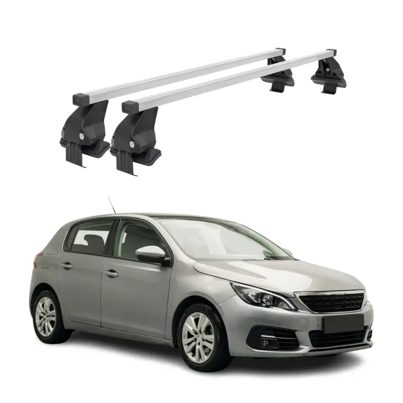 Menabo Dachträger Grundtäger für Peugeot 308 2013-2021 50kg Stahl Silber 2 tlg Highlight