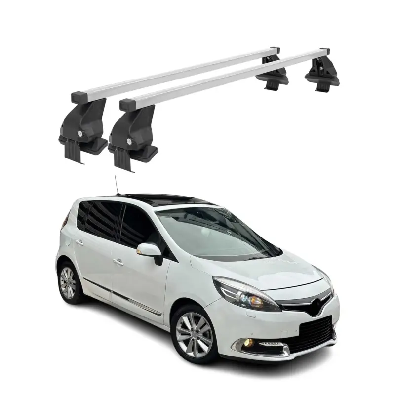 Menabo Dachträger für Renault Grand Scenic mk3 2013-2016 FL 50kg Stahl Silber 2x Meistverkauft