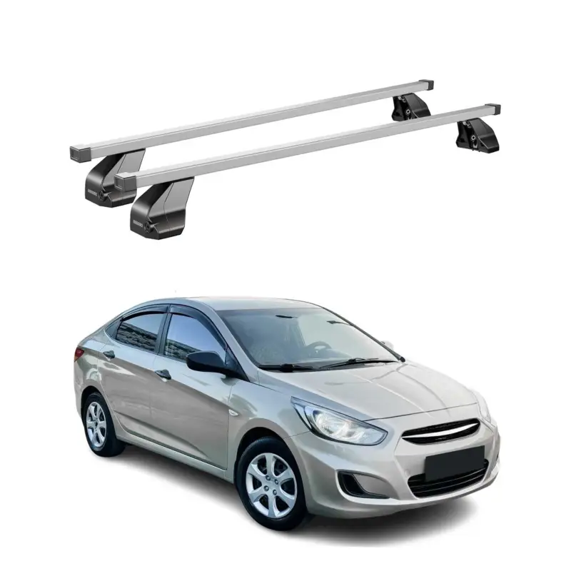 Markenprodukt Menabo Dachträger Grundtäger für Hyundai Accent 2010-2017 75kg Stahl Silber 2x