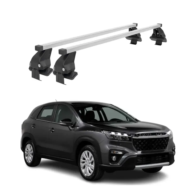 Menabo Dachträger für Suzuki SX4 S-Cross mk2 2016-2021 FL 50kg Stahl Silber 2x Wochenendangebot