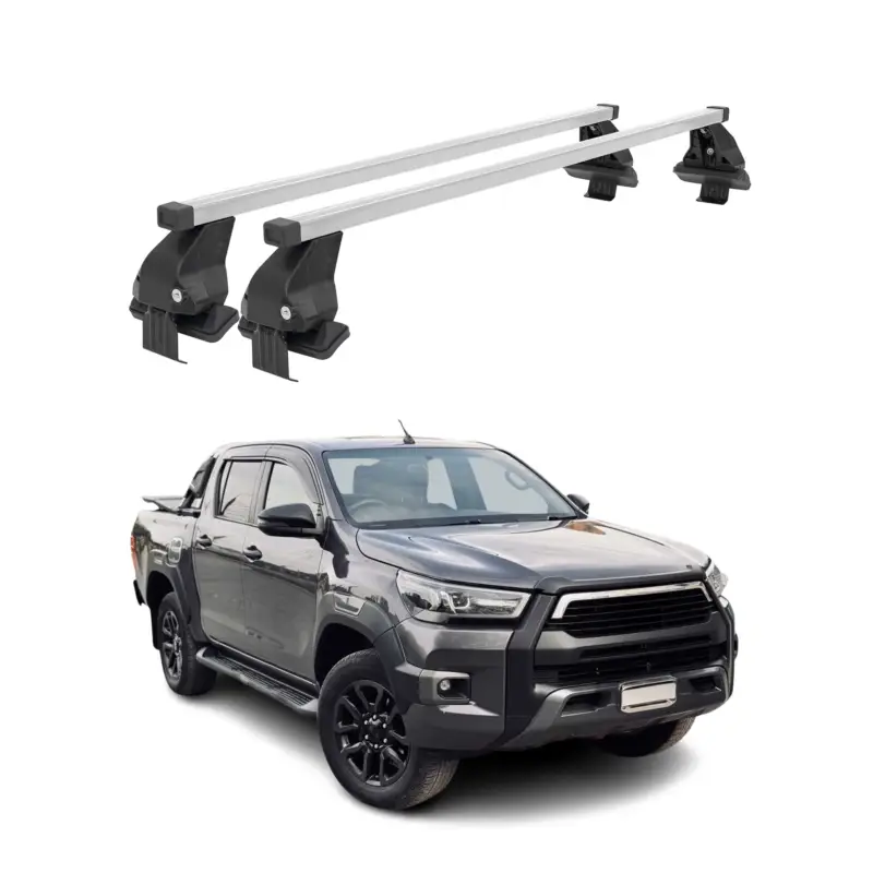 Highlight Menabo Dachträger Grundtäger für Toyota Hilux 2015-2026 50kg Stahl Silber 2 tlg