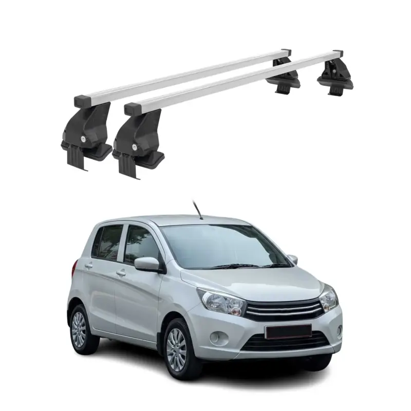 Nur Heute Menabo Dachträger Grundtäger für Suzuki Celerio 2014-2021 50kg Stahl Silber 2x