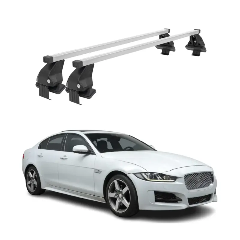 Menabo Dachträger Grundtäger für Jaguar XE 2015-2019 50kg Stahl Silber 2 tlg Saisonangebot
