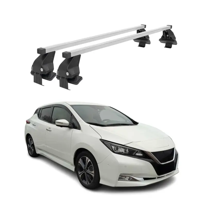 Menabo Dachträger Grundtäger für Nissan Leaf 2018-2025 50kg Stahl Silber 2tlg Neue Kollektion
