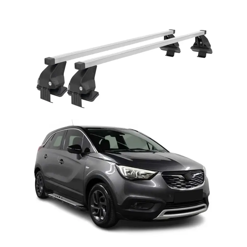 Highlight Menabo Dachträger Grundtäger für Opel Crossland X 2017-2024 50kg Stahl Silber 2x