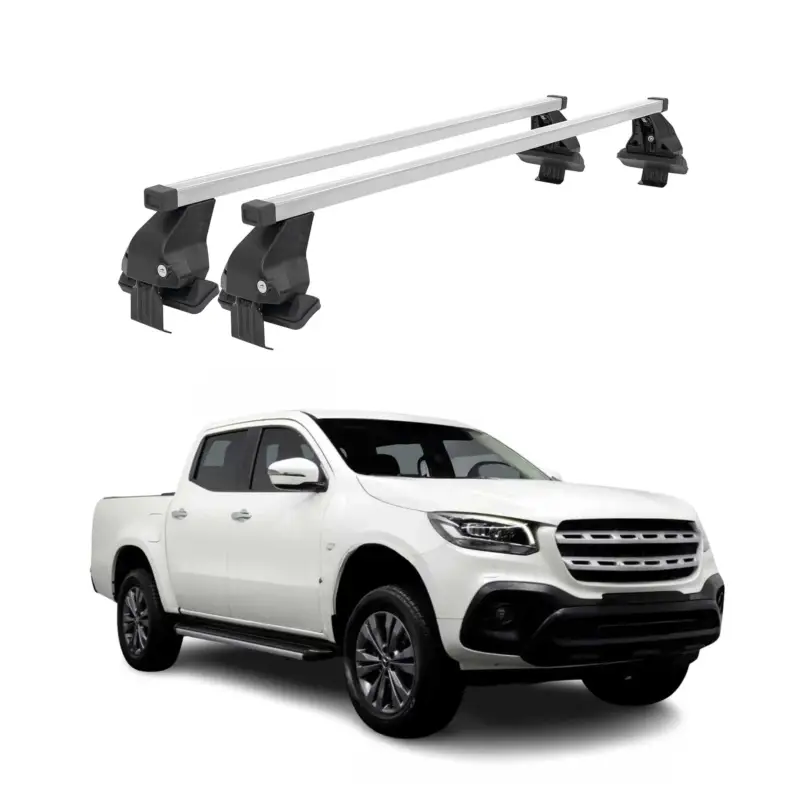 Menabo Dachträger Grundtäger für Mercedes X Klasse 470 2017-2020 50kg Silber 2x Ausverkauf