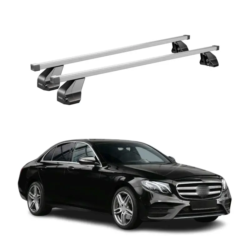Markenware Menabo Dachträger für Mercedes E Klasse W213 Limo 2016-2023 75kg Stahl Silber 2x