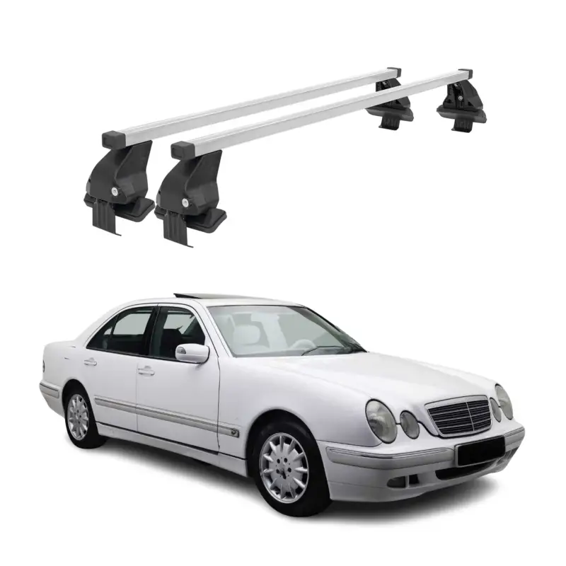 Menabo Dachträger für Mercedes E Klasse W210 Limo 1995-2003 50kg Stahl Silber 2x Kracherpreis
