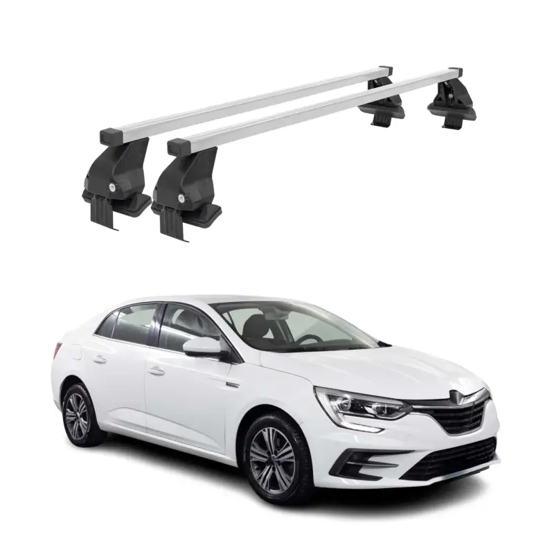 Menabo Dachträger Grundtäger für Renault Megane Coupé 2016-2022 50kg Silber 2x Super-Preis