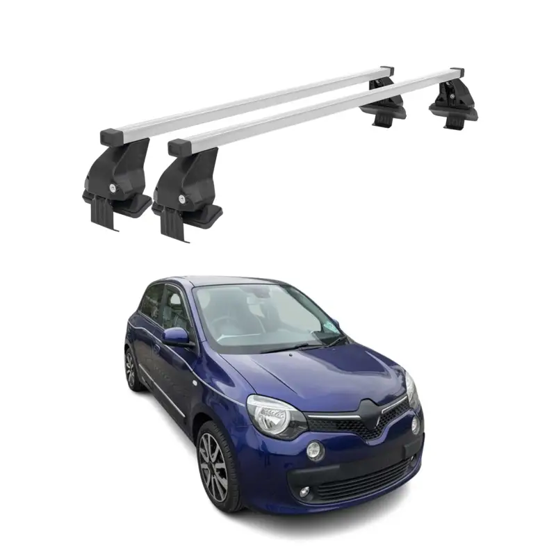 Rabatt Menabo Dachträger für Renault Twingo mk3 2014-2019 Pre-FL 50kg Stahl Silber 2x