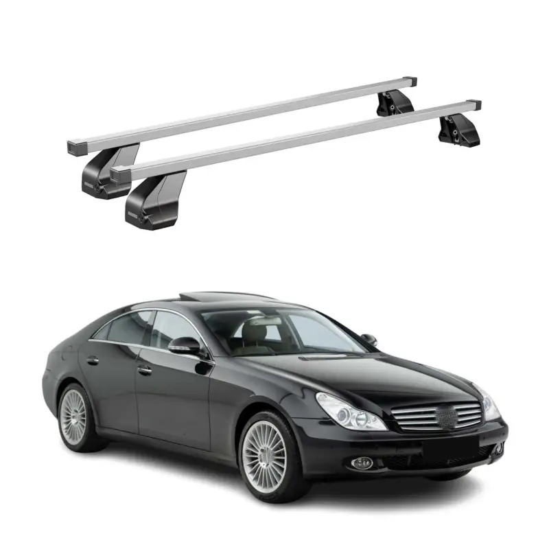 Menabo Dachträger Grundtäger für Mercedes CLS C219 2004-2010 75kg Stahl Grau 2x Markenware