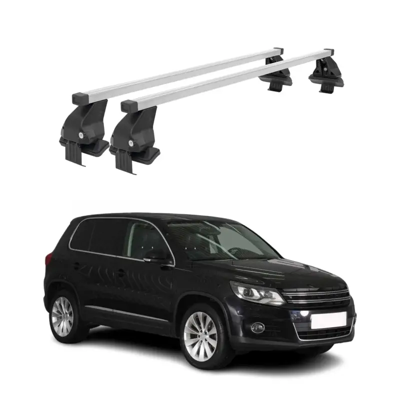 Begrenztes Angebot Menabo Dachträger Grundtäger für VW Tiguan mk1 2007-2011 Pre-FL 50kg Silber 2x