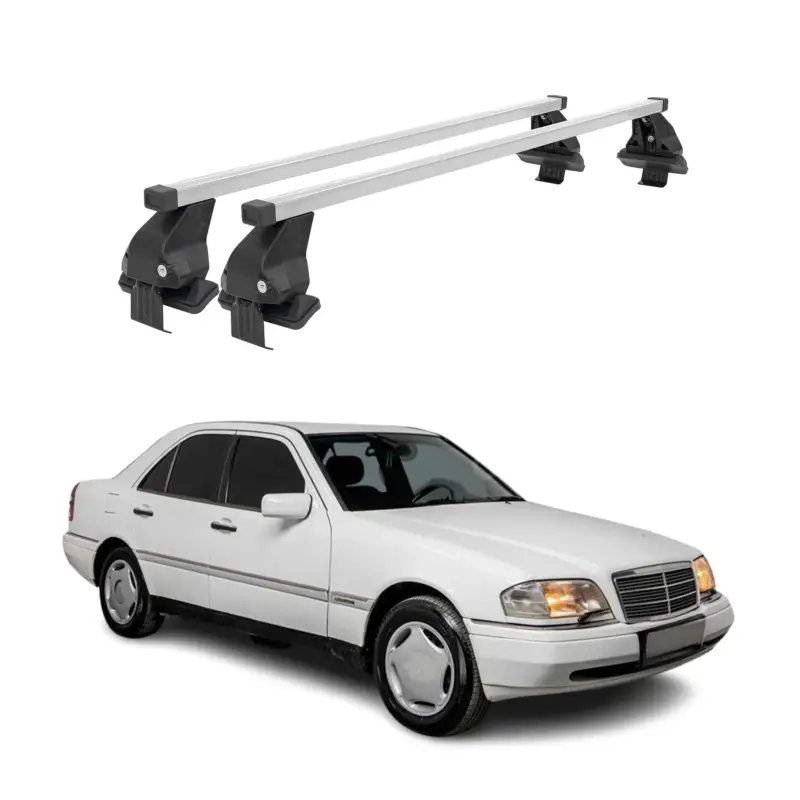 Schnäppchen Menabo Dachträger für Mercedes C Klasse W202 Limo 1993-2000 50kg Stahl Silber 2x