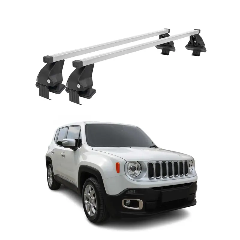 Sichere Zahlung Menabo Dachträger Grundtäger für Jeep Renegade 2015-2025 50kg Silber 2x