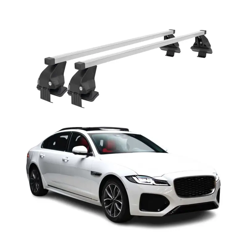 Menabo Dachträger Grundtäger für Jaguar XF 2021-2024 50kg Stahl Silber 2 tlg Top-Preis