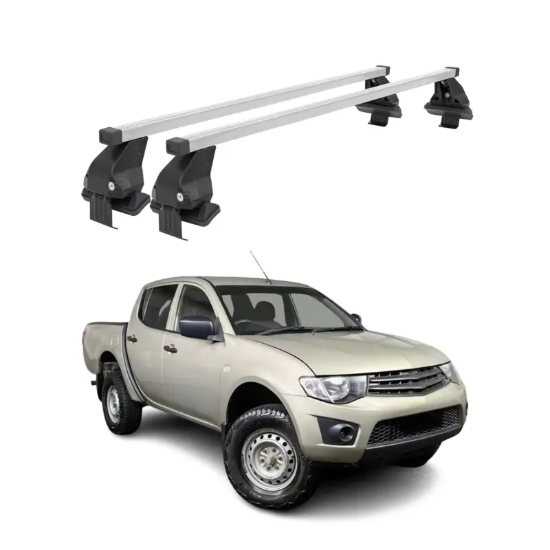 Top-Angebot Menabo Dachträger Grundtäger für Mitsubishi L200 2005-2015 50kg Stahl Silber 2x