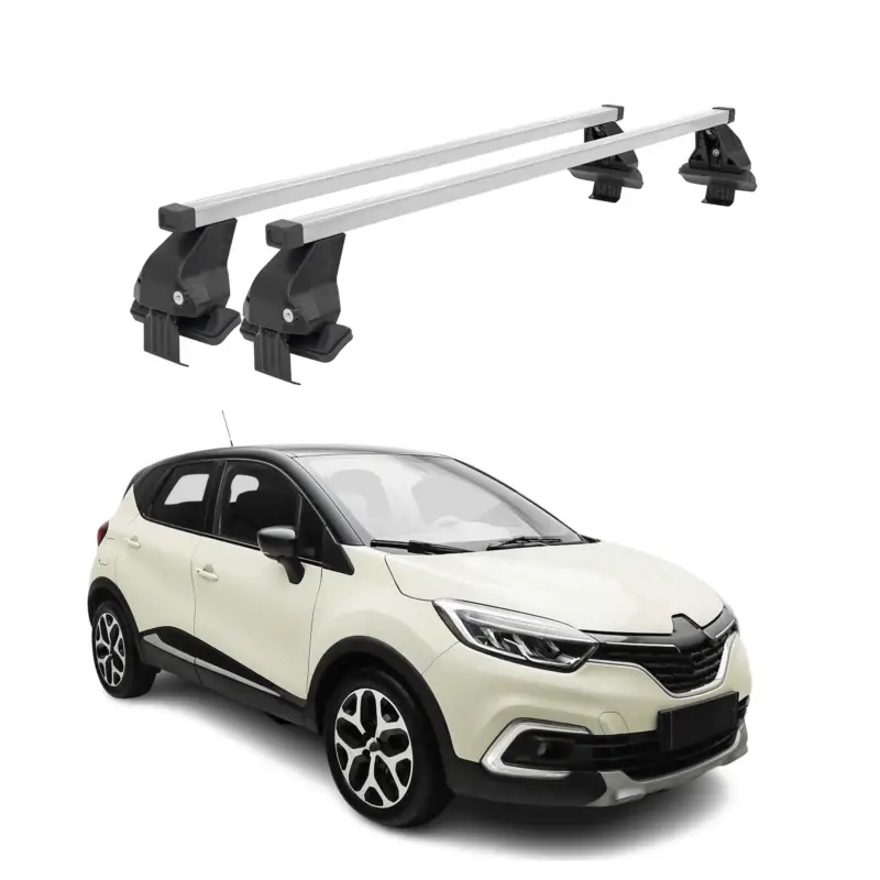 Online Kaufen Menabo Dachträger Grundtäger für Renault Captur mk1 2017-2019 FL 50kg Silber 2x