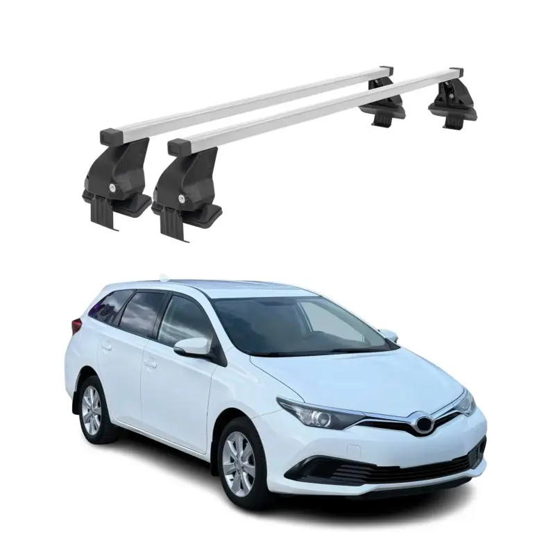 Menabo Dachträger für Toyota Auris mk2 Kombi 2012-2018 50kg Stahl Silber 2x Zertifiziert