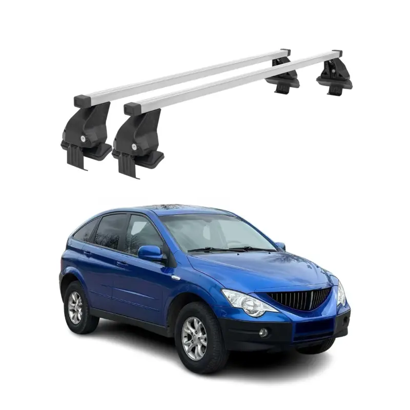 Angebot Menabo Dachträger Grundtäger für SsangYong Actyon 2006-2011 50kg Stahl Silber 2x