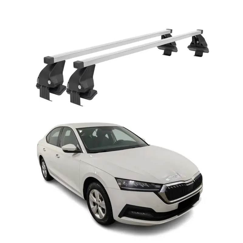 Saisonangebot Menabo Dachträger Grundtäger für Skoda Octavia mk4 2020-2026 50kg Stahl Grau 2x
