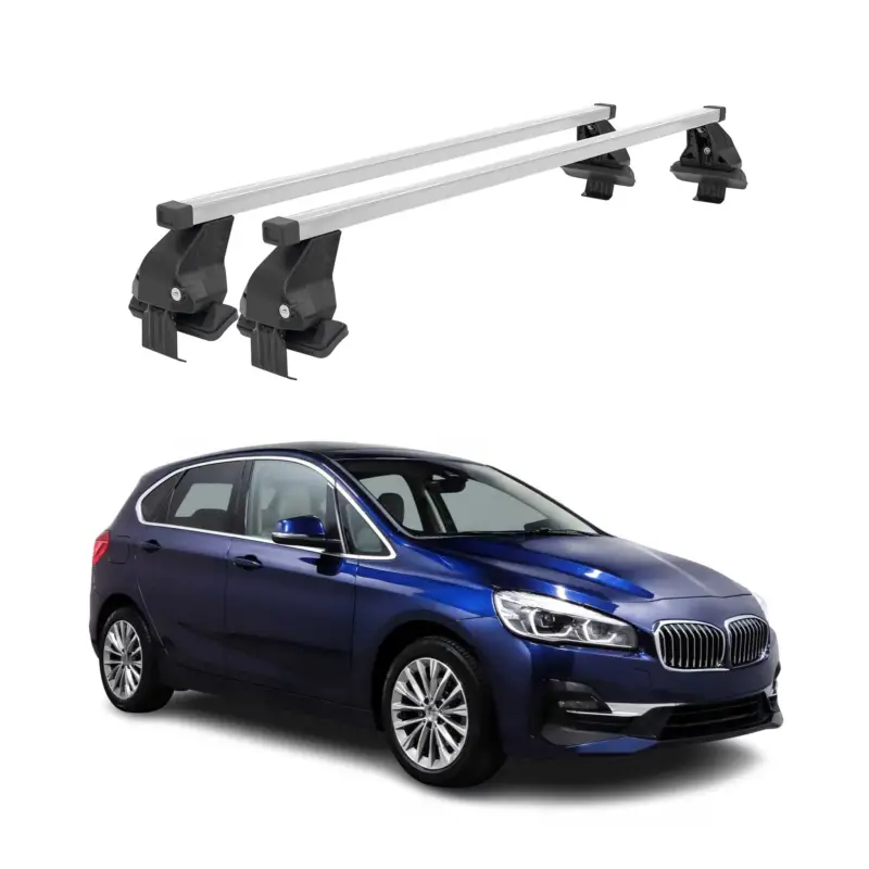 Menabo Dachträger für BMW 2 Active Tourer F45 2014-2021 50kg Stahl Silber 2x Garantierte Lieferung