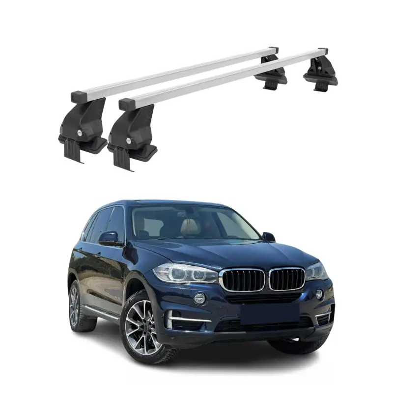Menabo Dachträger Grundtäger für BMW X5 F15 2013-2018 50kg Stahl Silber 2 tlg Begrenztes Angebot