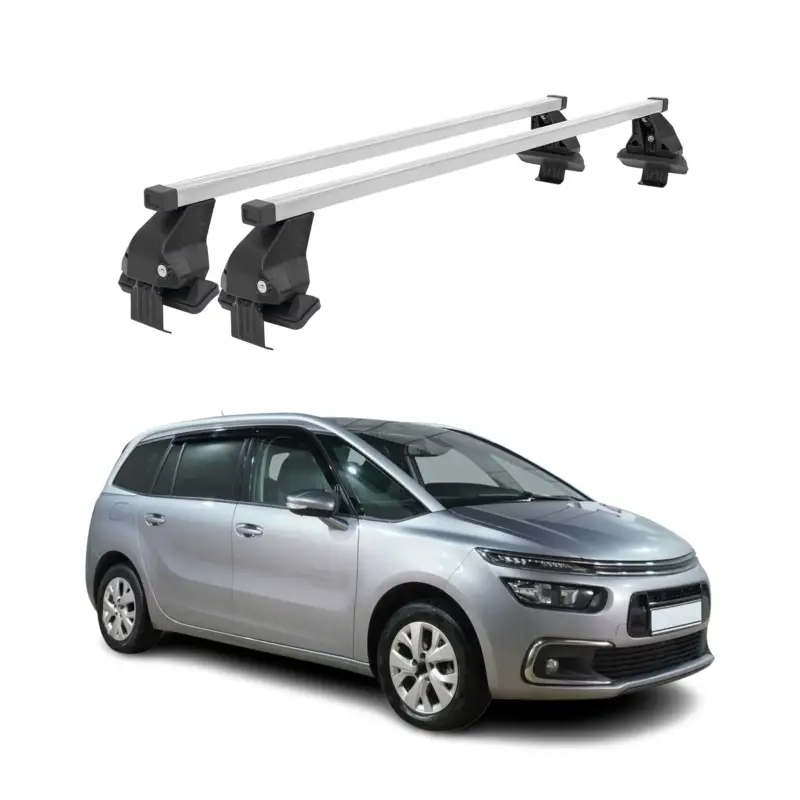 Super-Preis Menabo Dachträger für Citroen C4 Spacetourer 2018-2024 50kg Stahl Silber 2x