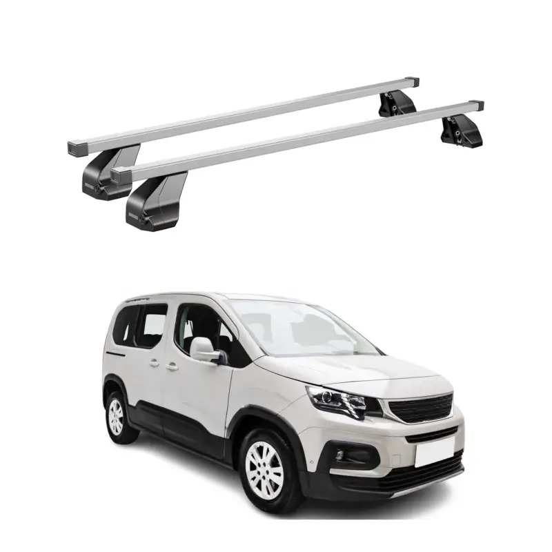 Menabo Dachträger Grundtäger für Peugeot Rifter 2018-2026 75kg Stahl Silber 2x Online Kaufen