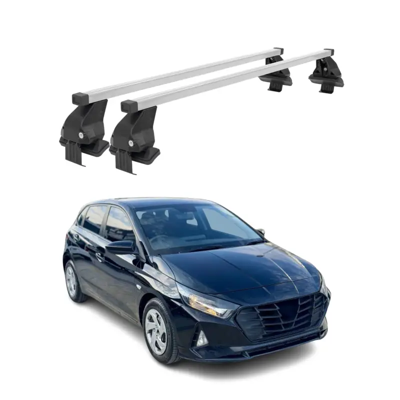 Aktuell Menabo Dachträger Grundtäger für Hyundai i20 2020-2026 50kg Stahl Silber 2 tlg