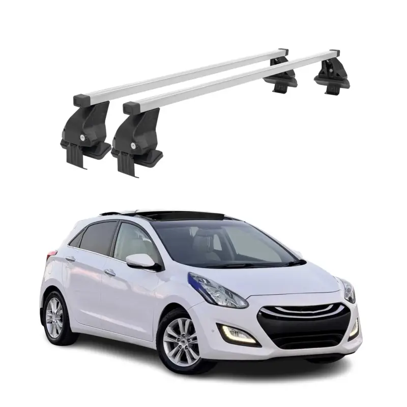 Jetzt Kaufen Menabo Dachträger Grundtäger für Hyundai i30 2011-2015 50kg Stahl Silber 2 tlg
