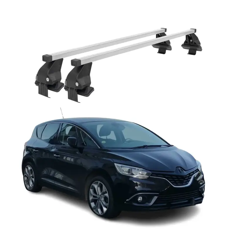 Menabo Dachträger für Renault Grand Scenic mk4 2016-2022 50kg Stahl Silber 2x Begrenztes Angebot