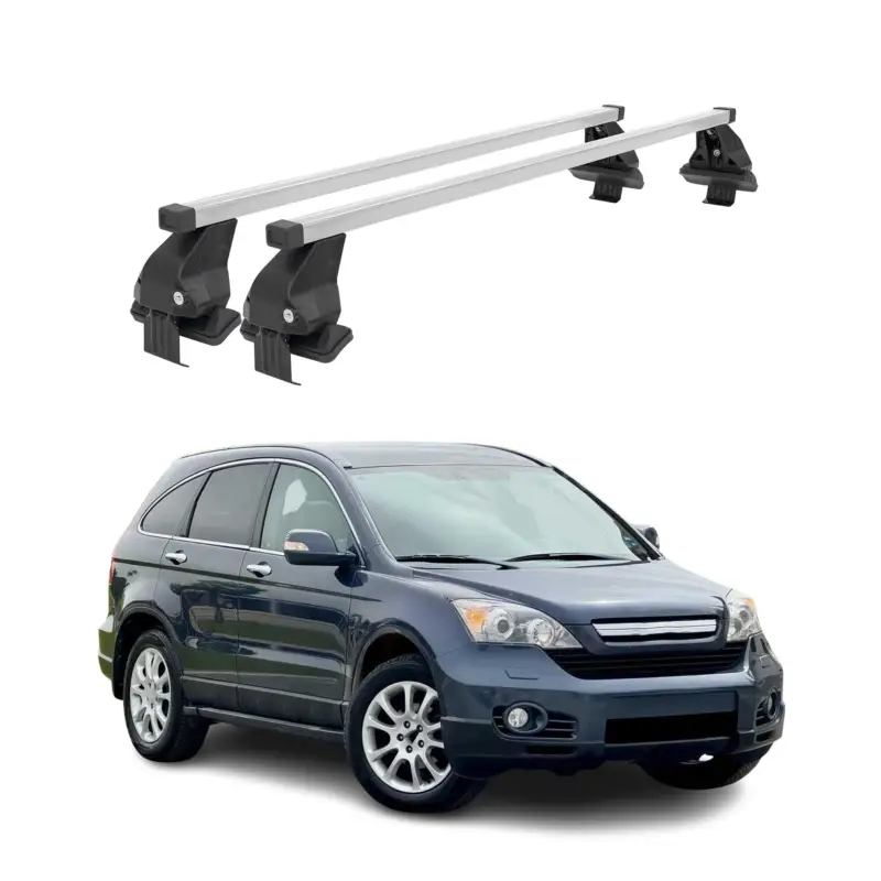 Solange Der Vorrat Reicht Menabo Dachträger Grundtäger für Honda CR-V mk3 2006-2012 50kg Stahl Silber 2tlg