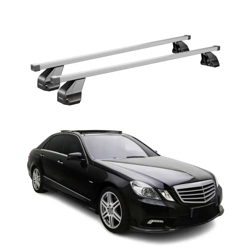Menabo Dachträger für Mercedes E Klasse W212 Limo 2009-2013 75kg Stahl Silber 2x Finale Aktion
