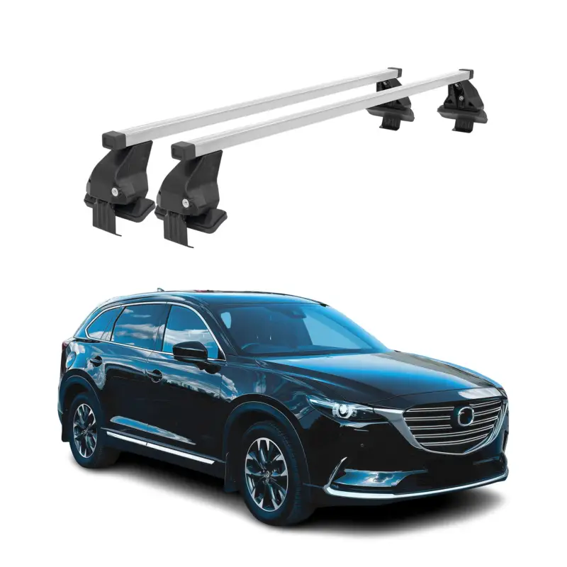 Sonderaktion Menabo Dachträger Grundtäger für Mazda CX-9 2016-2024 50kg Stahl Silber 2 tlg