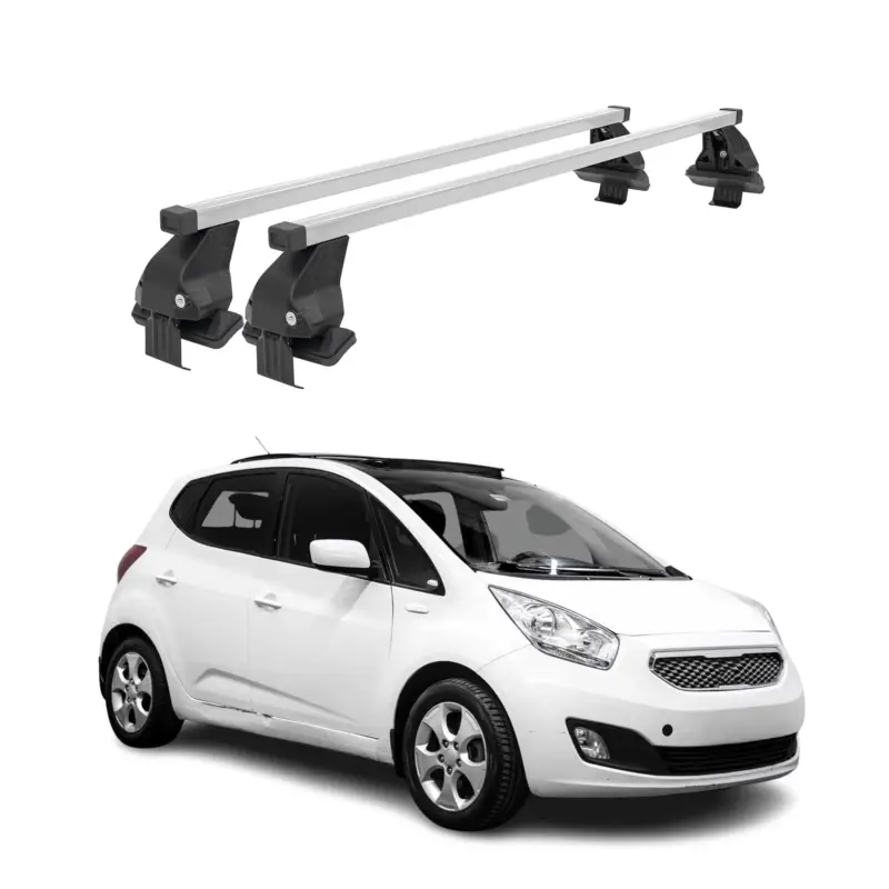 Menabo Dachträger Grundtäger für Kia Venga 2010-2014 50kg Stahl Silber 2 tlg Begrenztes Angebot