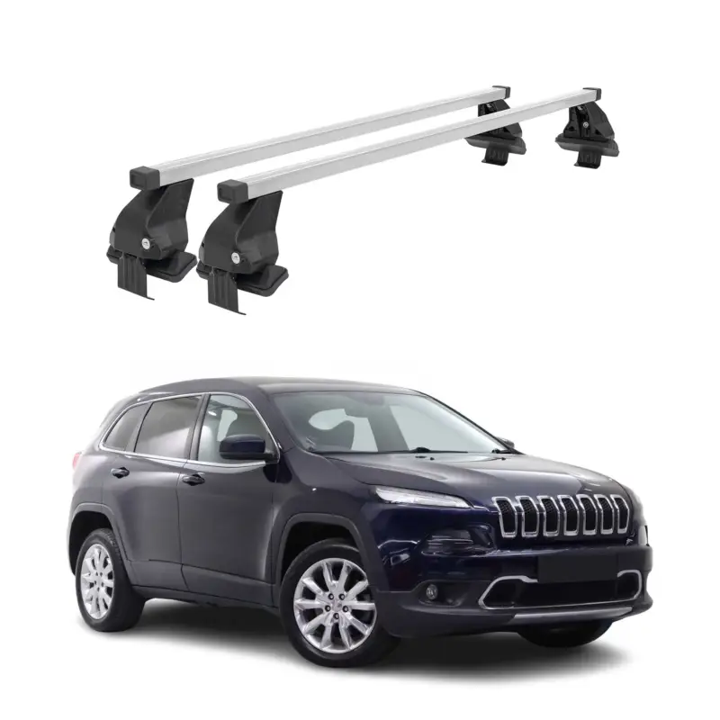 Menabo Dachträger für Jeep Cherokee KL 2014-2018 Pre-FL 50kg Stahl Silber 2x Echt