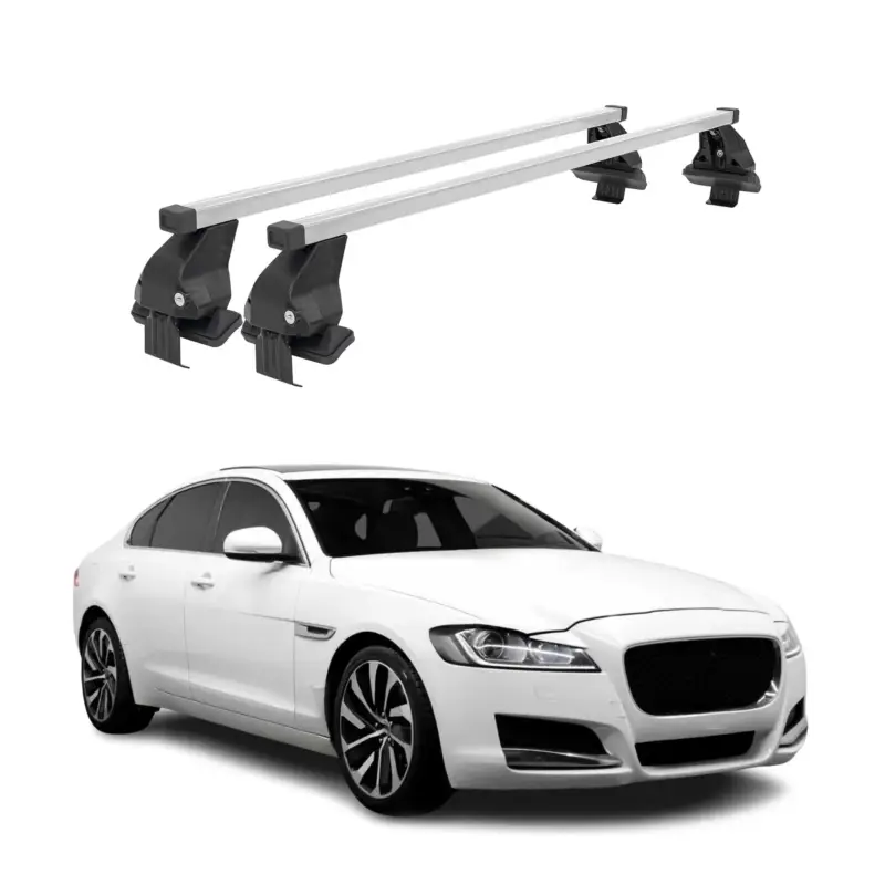 Sonderangebot Menabo Dachträger Grundtäger für Jaguar XF X260 2015-2020 50kg Stahl Silber 2x