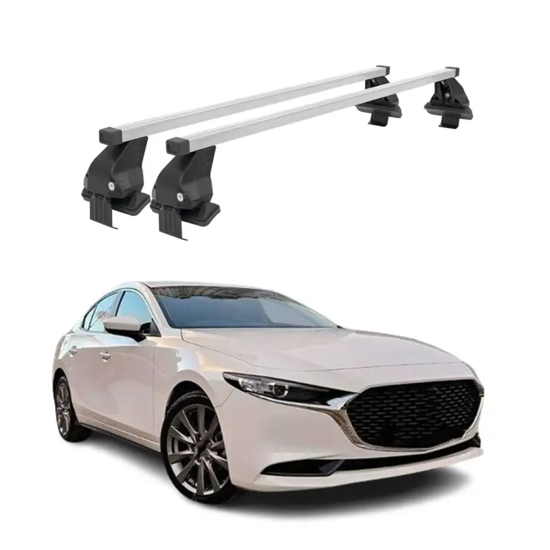 Heißes Angebot Menabo Dachträger Grundtäger für Mazda 3 BP 2019-2026 50kg Stahl Silber 2 tlg