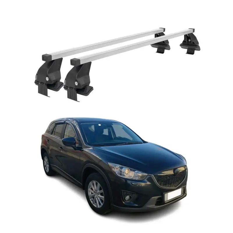Garantierte Lieferung Menabo Dachträger Grundtäger für Mazda CX-5 2012-2016 50kg Stahl Silber 2 tlg