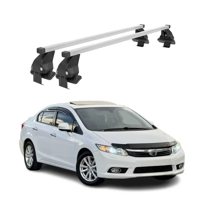 Solange Der Vorrat Reicht Menabo Dachträger Grundtäger für Honda Civic mk9 Limo 2011-2017 50kg Silber 2x