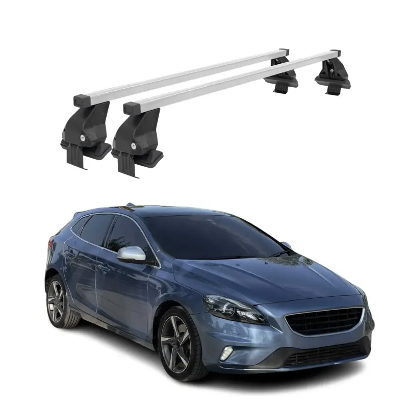 Online Kaufen Menabo Dachträger Grundtäger für Volvo V40 2012-2016 Pre-FL 50kg Stahl Silber 2x