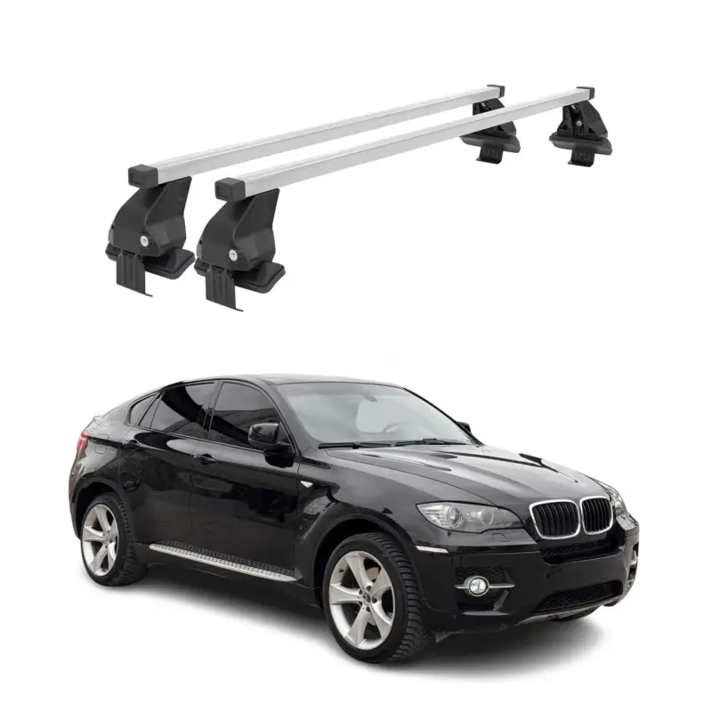 Heißes Angebot Menabo Dachträger Grundtäger für BMW X6 E71 E72 2007-2014 50kg Stahl Silber 2x