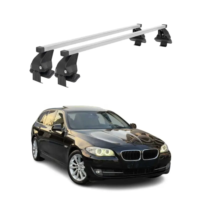 Menabo Dachträger Grundtäger für BMW 5er F11 Touring 2009-2017 50kg Stahl Silber Abverkauf