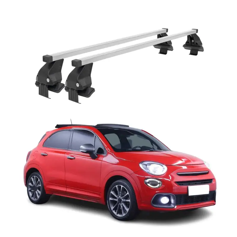 Menabo Dachträger Grundtäger für Fiat 500X 2014-2024 50kg Stahl Silber 2 tlg Angebot